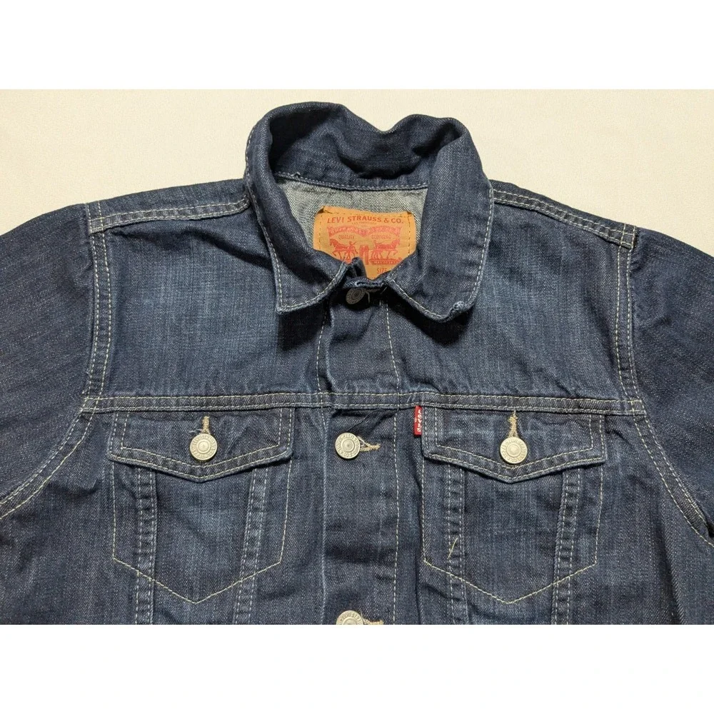 Levis Trucker Jacket - Youth Large 12/13 Years‎ Dark Wash EUC